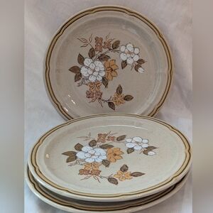 Vintage Crown Manor Plates - Autumn Blossom Set Of 3